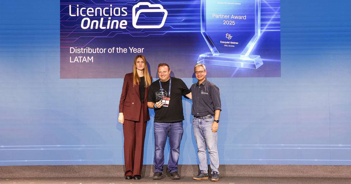 Licencias OnLine, Distribuidor del Año de Acronis